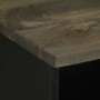 Mueble de TV madera maciza de mango negro 100x33x46 cm