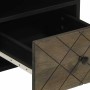 Mueble de TV madera maciza de mango negro 100x33x46 cm