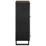 Aparador alto madera maciza de mango negro 60x33x100 cm