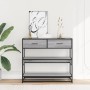 Mesa consola madera de ingeniería gris Sonoma 90x35x80 cm