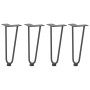 Patas de mesa tipo horquilla 4 uds acero macizo antracita 30 cm