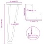 Patas de mesa tipo horquilla 4 uds acero macizo antracita 30 cm
