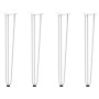 Patas de mesa tipo horquilla 4 uds acero macizo blanco 72 cm