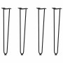 Patas de mesa tipo horquilla 4 uds acero macizo negro 72 cm