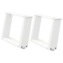 Patas de mesa de centro forma U 2uds acero blanco 40x(30-31) cm