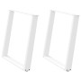 Patas para mesa de comedor en forma de U 2 uds acero blanco