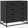 Cajonera de madera contrachapada negro 70x41x70 cm