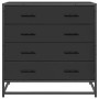Cajonera de madera contrachapada negro 70x41x70 cm