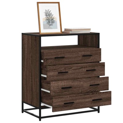 Cómoda de madera contrachapada roble marrón 70x41x70 cm