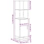 Aparador alto madera ingeniería metal gris sonoma 35,5x35x13 cm