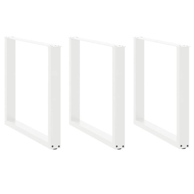 Patas para mesa centro forma U 3 uds blanco 90x(72-73) cm acero