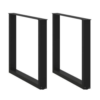 Patas para mesa centro forma U 2 uds acero negro 90x(72-73) cm