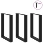 Patas para mesa centro forma U 3 uds acero negro 70x(72-73) cm