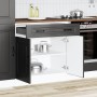 Mueble bajo de cocina Kalmar madera de ingeniería negra
