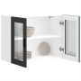 Armario de pared para cocina con puerta de cristal Porto negro