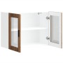 Armario de pared para cocina puerta cristal Porto madera vieja