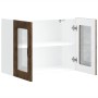 Armario pared cocina puerta de cristal Kalmar roble ahumado