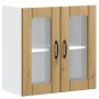Armario pared cocina puerta de cristal Lucca roble artesanal