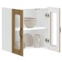 Armario pared cocina puerta de cristal Lucca roble artesanal