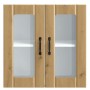 Armario pared cocina puerta de cristal Lucca roble artesanal