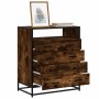 Cómoda de madera contrachapada roble ahumado 70x41x70 cm