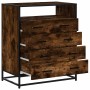 Cómoda de madera contrachapada roble ahumado 70x41x70 cm