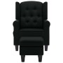 Sillón de masaje con reposapiés tela negro
