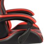 Silla gaming de cuero sintético negro y rojo