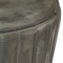 Taburete de cocina de cuero auténtico gris envejecido