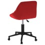 Silla de oficina giratoria de terciopelo rojo tinto