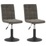Sillas de comedor giratorias 2 unidades terciopelo gris oscuro