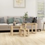 Mesas apilables 3 pzas madera contrachapada color roble Sonoma