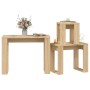 Mesas apilables 3 pzas madera contrachapada color roble Sonoma
