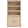 Aparador de madera maciza de pino 80x35x154 cm