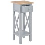 Mesa auxiliar de madera gris 27x27x65,5 cm