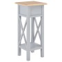 Mesa auxiliar de madera gris 27x27x65,5 cm