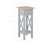 Mesa auxiliar de madera gris 27x27x65,5 cm