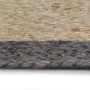 Alfombra hecha a mano de yute con borde gris oscuro 240 cm