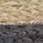 Alfombra hecha a mano de yute con borde gris oscuro 240 cm