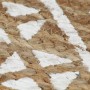 Alfombra de yute tejida a mano con estampado blanco 150 cm