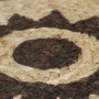 Alfombra de yute tejida a mano estampado marrón oscuro 120 cm