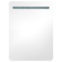 Armario de baño con espejo y LED gris hormigón 60x11x80 cm