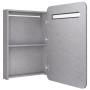 Armario de baño con espejo y LED gris hormigón 60x11x80 cm