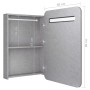 Armario de baño con espejo y LED gris hormigón 60x11x80 cm