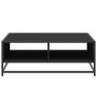 Mesa de centro madera de ingeniería y metal negro 80x80x30 cm