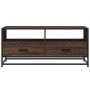Mesa de centro madera ingeniería metal roble marrón 100x50x45cm