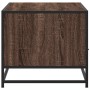 Mesa de centro madera ingeniería metal roble marrón 100x50x45cm