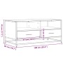 Mesa de centro madera ingeniería metal roble marrón 100x50x45cm