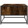 Mesa de centro madera ingeniería metal roble humo 100x50x35 cm