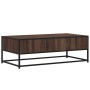 Mesa de centro madera ingeniería metal marrón 100x50x35 cm